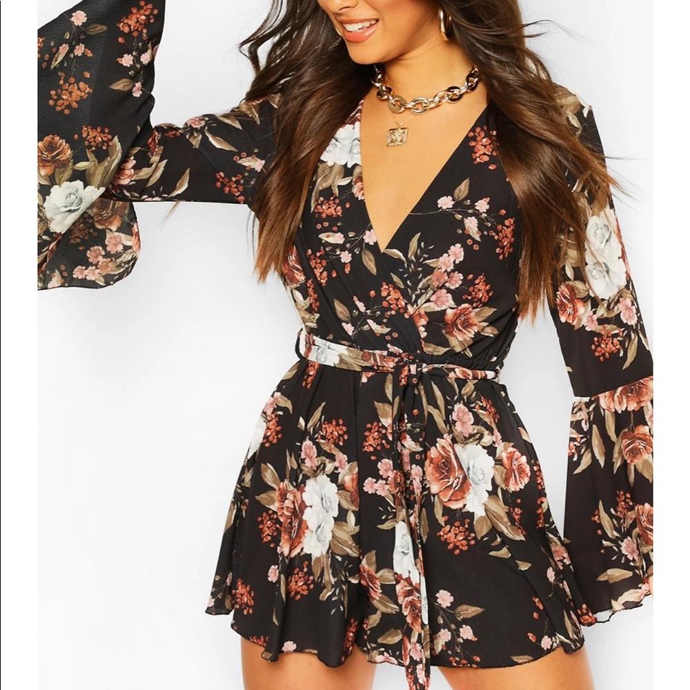 Tie waist romper